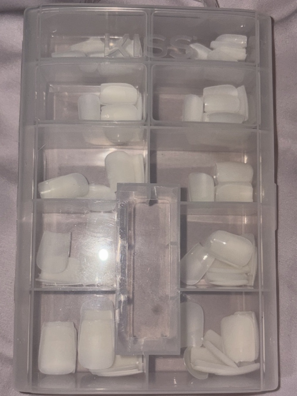 Kiss short square full coverage nail tips.